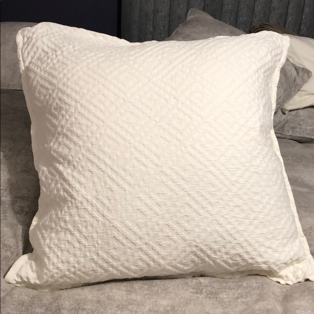 Hotel Collection White Euro Pillow Sham. Set of 2